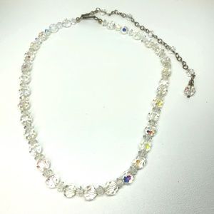 Aurora Borealis Round & Bicone Crystal Necklace